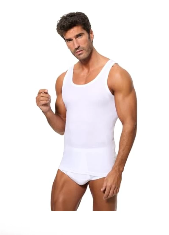 1_Abanderado Pack Camiseta Clásico Algodón, Camiseta de Tirantes para Hombre, Blanco, XXL