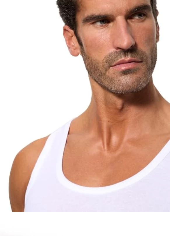 3_Abanderado Pack Camiseta Clásico Algodón, Camiseta de Tirantes para Hombre, Blanco, XXL