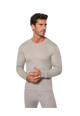 Abanderado Termal Fibra de Invierno Capa de Base Superior, Gris, L/52 para Hombre