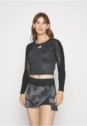 PARIS CROP - Camiseta de manga larga - carbon/black