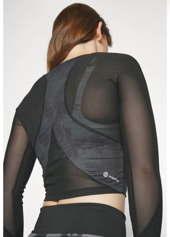 3_PARIS CROP - Camiseta de manga larga - carbon/black