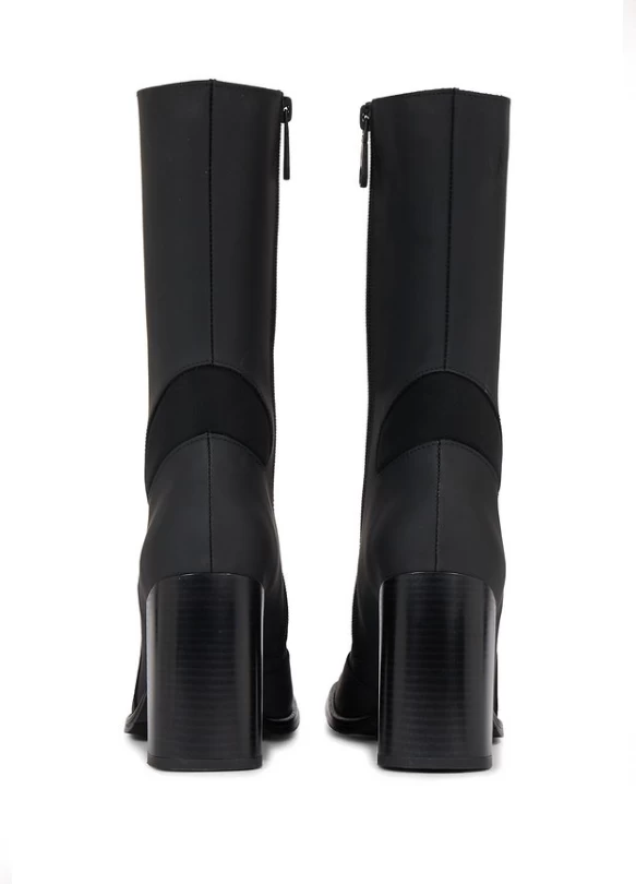 2_HEEL ZIP LTH WN - Botas - triple black