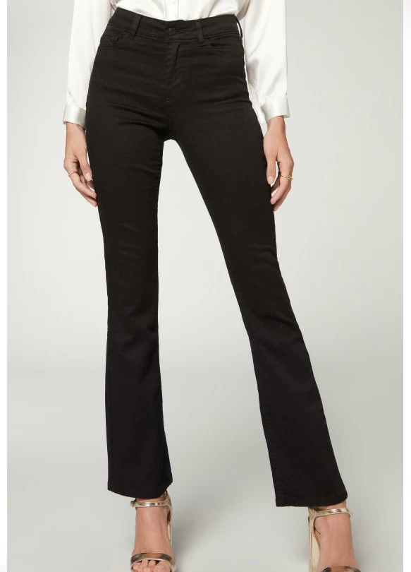 main_image_BOOTCUP SUPER FLEX DENIM - Vaqueros bootcut - denimschwarz