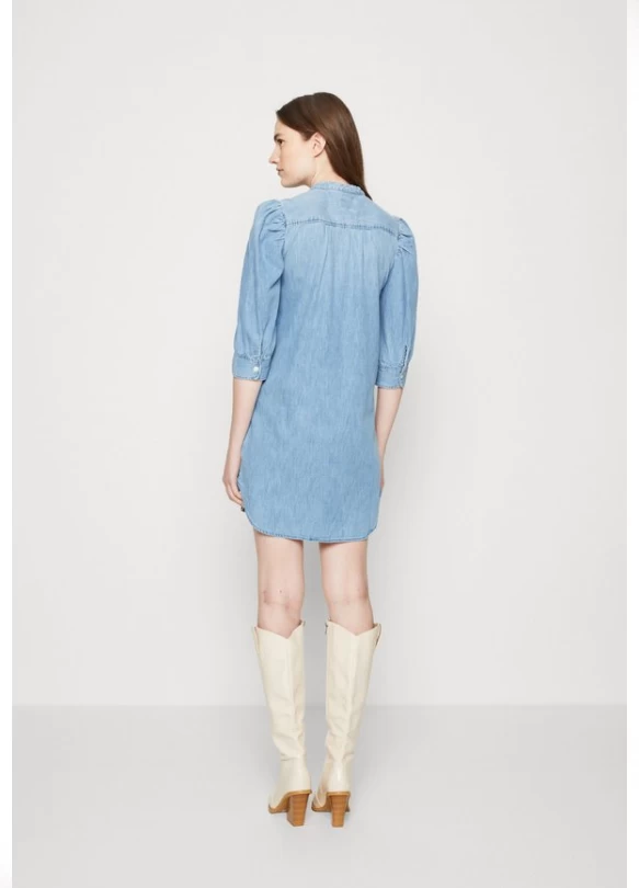 1_PUFF SLEEVE SHIRTDRESS - Vestido vaquero - medium wash