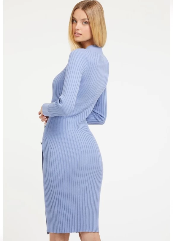 1_BODYCON MIDI - Vestido de tubo - azzurro