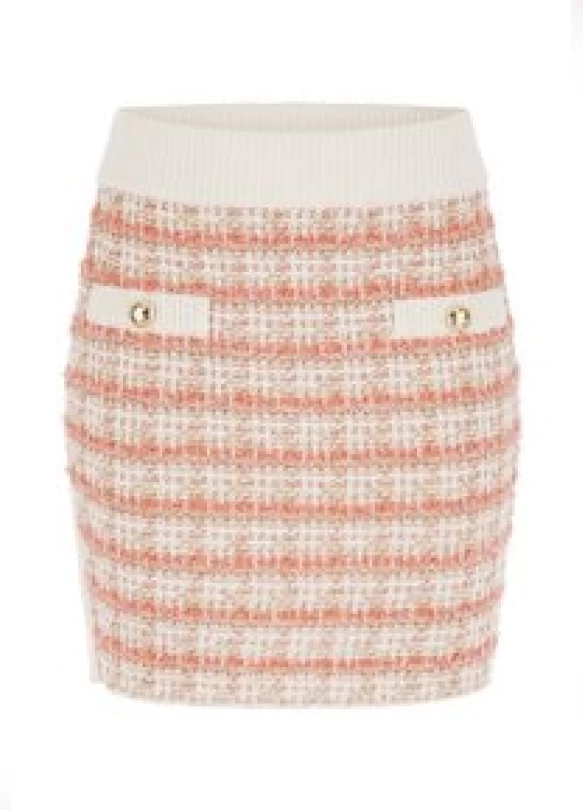 2_ IN TWEED OPTIK - Minifalda rosa