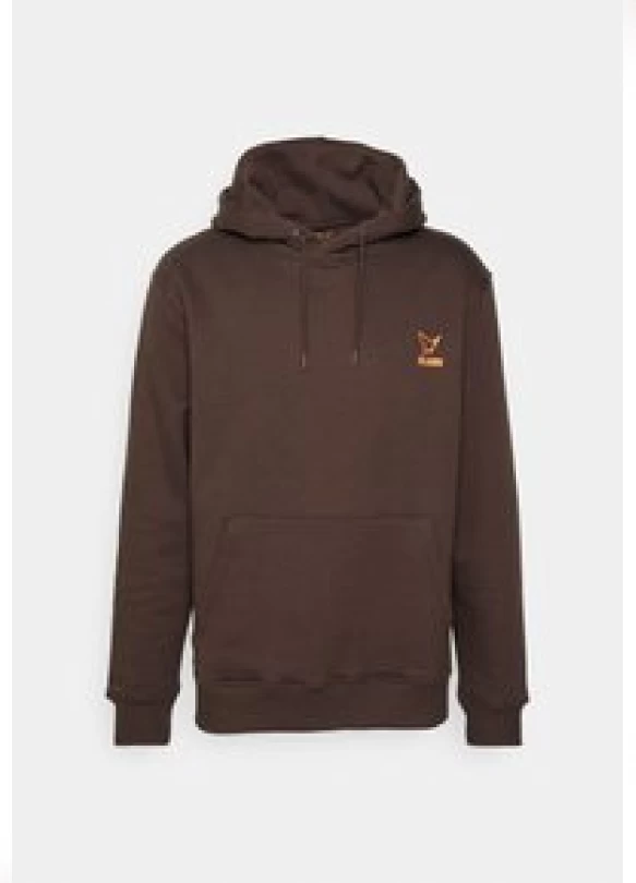 3_LOGO HOODY - Jersey con capucha - chocolate brown/vibrant orange