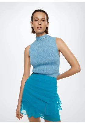 Falda drapeada  mango volantes