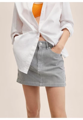 Minifalda denim rayas
