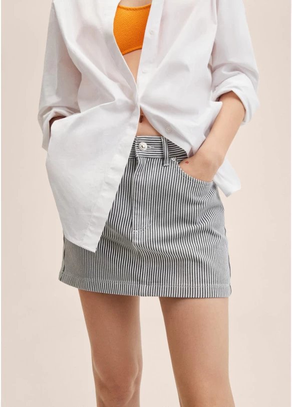 main_image_Minifalda denim rayas