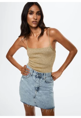 Minifalda vaquera bajo deshilachado