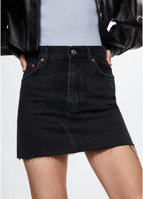 main_image_Minifalda vaquera bajo deshilachado