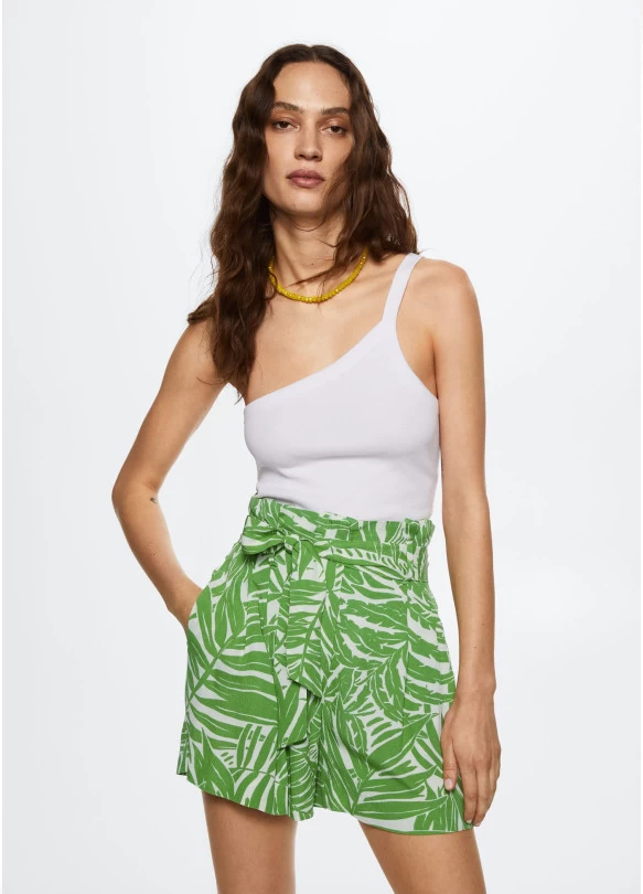 main_image_Short cinturón estampado