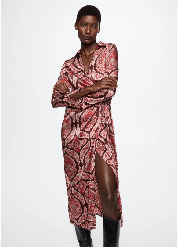 main_image_Vestido camisero satinado