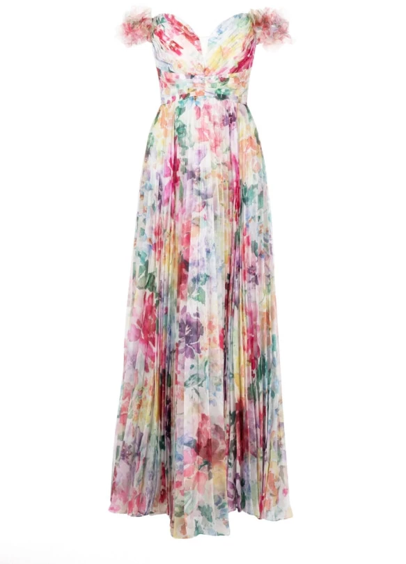 main_image_ Vestido de fiesta Aquarelle plisado