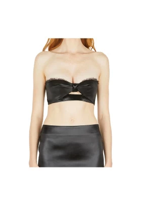  Elegante top de satén sin mangas para mujer