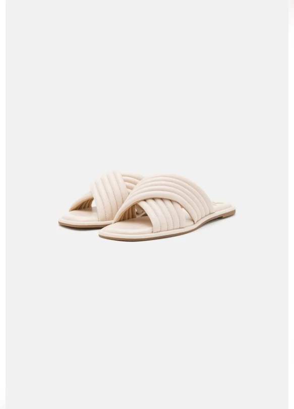 1_PORTIA SLIDE - Sandalias planas - light cream