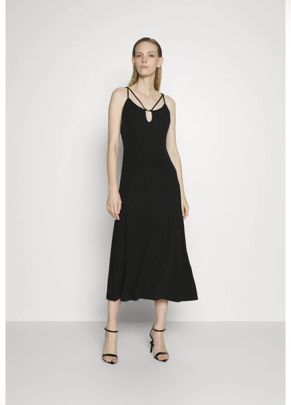 main_image_SOLID STRAPPY MIDI DRESS - Vestido de cóctel - black
