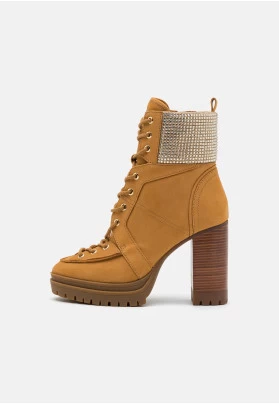 YVONNE BOOTIE - Botines con cordones - tan