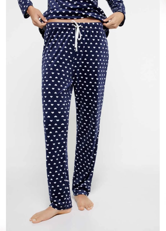 1_Pijama largo velour corazones