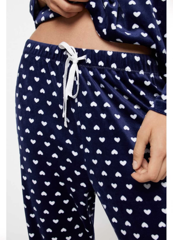 2_Pijama largo velour corazones