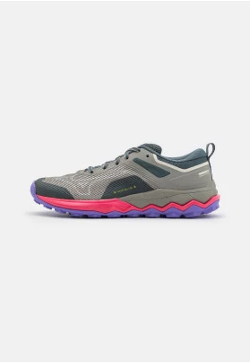 WAVE IBUKI 4 - Zapatillas de trail running - ghost gray/high/vis pink/purple punch
