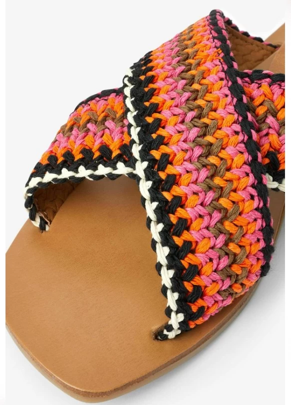 2_ CROSSOVER MULE SANDALS - Sandalias planas