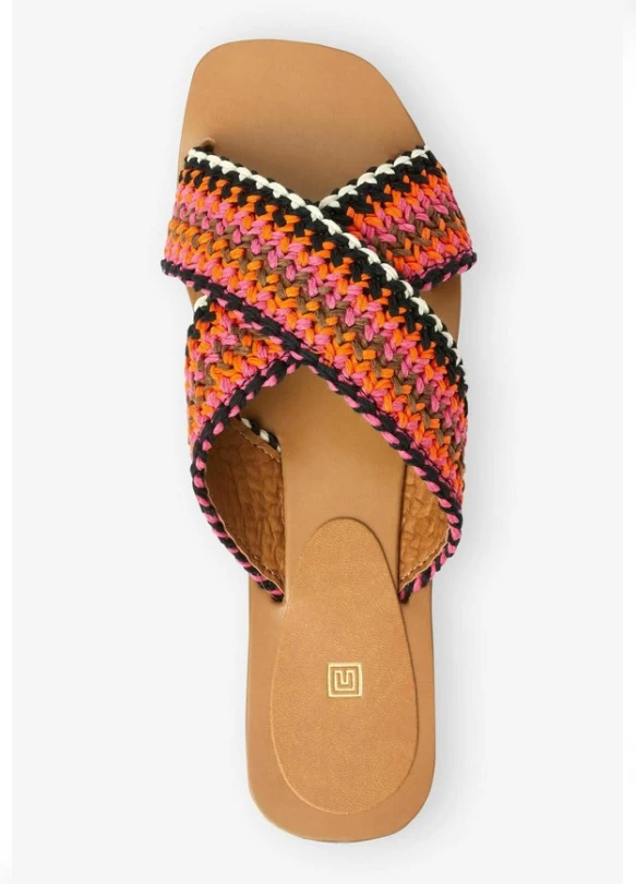 1_ CROSSOVER MULE SANDALS - Sandalias planas
