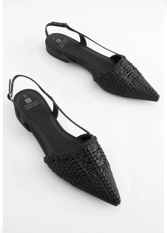 1_ FOREVER COMFORT® WEAVE SLINGBACK FLAT SHOES - Bailarinas