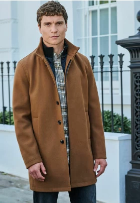 FUNNEL NECK - Abrigo corto - brown