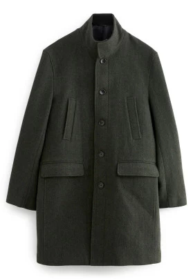 FUNNEL NECK - Abrigo corto - green herringbone