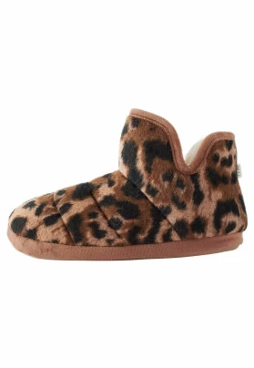 Pantuflas - tan brown animal print