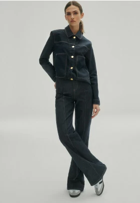 PREMIUM SEAM FRONT  - Vaqueros a campana - rinse blue