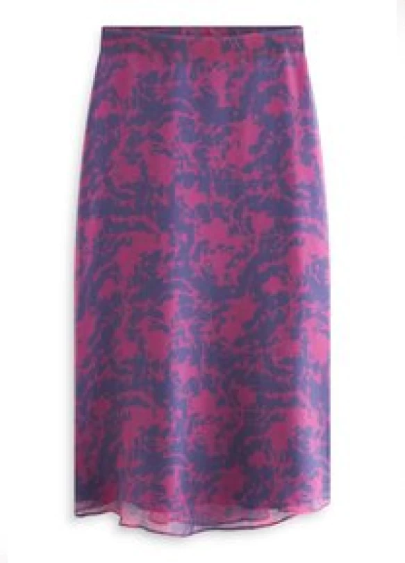 2_ SHEER MIDI SKIRT - Falda acampanada