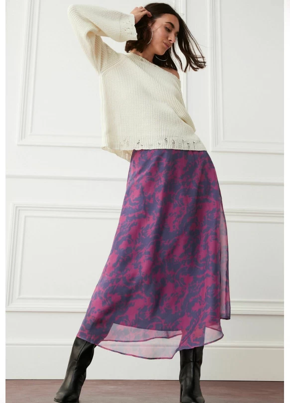 main_image_ SHEER MIDI SKIRT - Falda acampanada