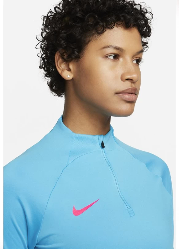 2_W NK DF STRK DRIL LS TOP - Camiseta de manga larga - baltic blue/baltic blue/hyper pink