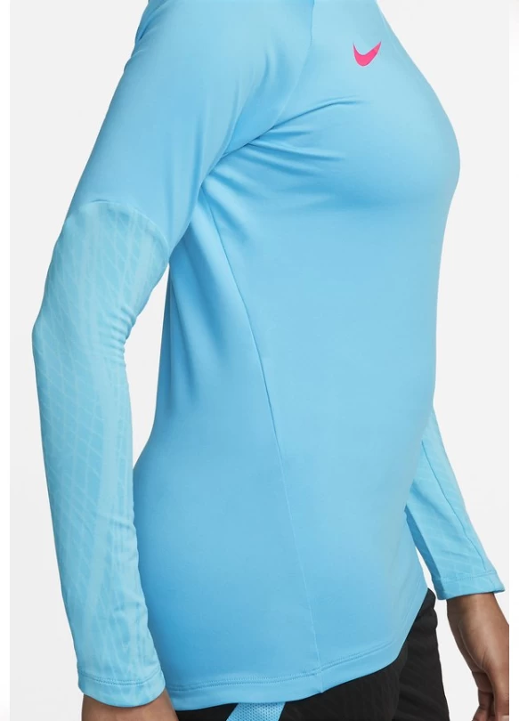 1_W NK DF STRK DRIL LS TOP - Camiseta de manga larga - baltic blue/baltic blue/hyper pink