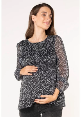 Blusa lactancia georgette estampada