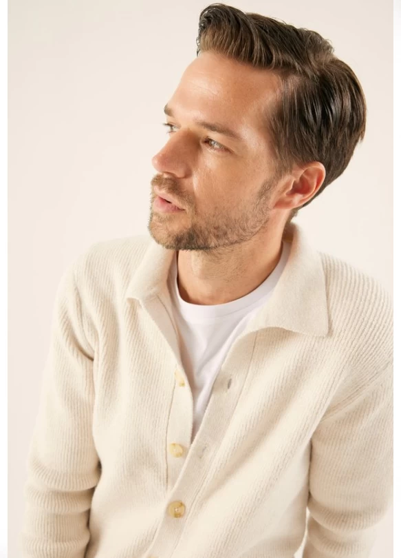 3_Chaqueta de punto - off-white