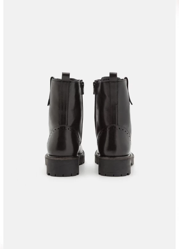 2_LEATHER  - Botines con plataforma - black