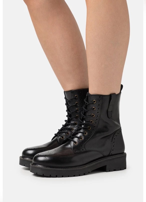 main_image_LEATHER  - Botines con plataforma - black