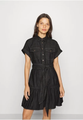 CRISTOPHOROS SHORT SLEEVE DAY DRESS - Vestido vaquero - nightfall wash