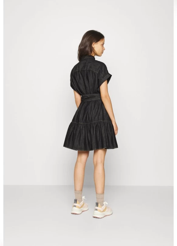 1_CRISTOPHOROS SHORT SLEEVE DAY DRESS - Vestido vaquero - nightfall wash