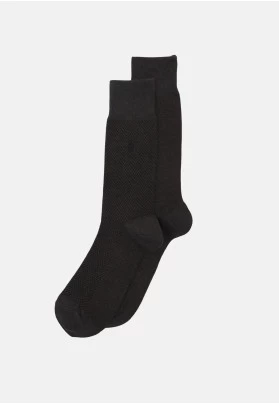 HERRINGBONE CREW SOCK 2 PACK - Calcetines - black