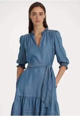 JESOLA SHORT SLEEVE DAY DRESS - Vestido vaquero - salt creek wash