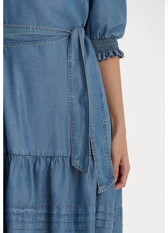 3_JESOLA SHORT SLEEVE DAY DRESS - Vestido vaquero - salt creek wash