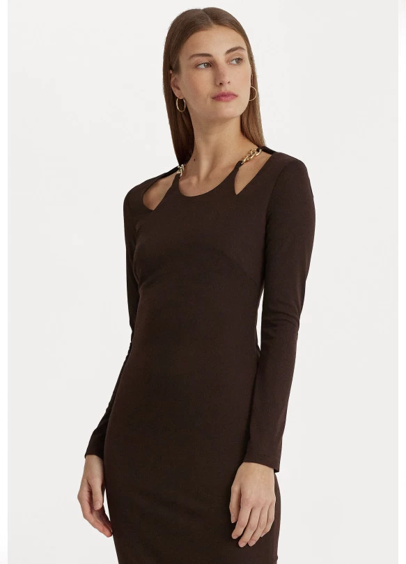 main_image_VILLAY LONG SLEEVE DAY DRESS - Vestido de tubo - circuit brown