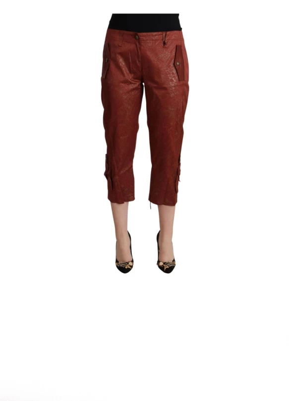 main_image_ Lurex Mid Waist Cotton Cropped Capri Pants , Mujer, Talla: XS