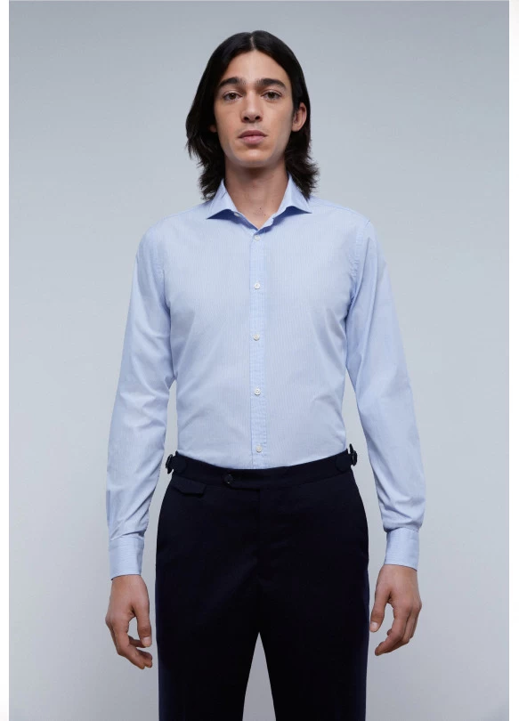 main_image_FANCY CLASS - Camisa elegante - light blue stripes