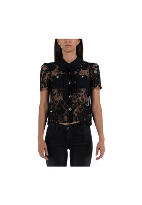  Elegante top de encaje para mujer